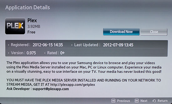 Plex Samsung TV App Installation